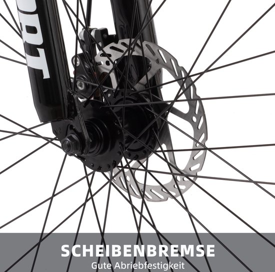 HAUSS SPOLE Mountainbike - 26 Inch - 21 Versnellingen Met Voorvorkvering - Stalen Frame - Wit - Voor Dagelijks Gebruik En Offroad Ritten