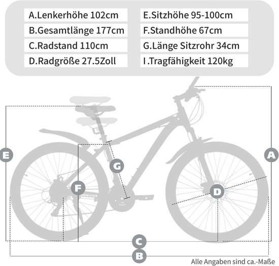 HAUSS SPOLE Mountainbike - 27,5 Inch - 21 Versnellingen Met Kettingschakeling - Stalen Frame - Blauw - Voor Woon-Werk En Terrein