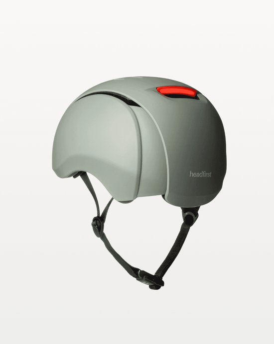 headfirst Echo Pro fietshelm met LED remlicht - Groen - XS/S (51-56 cm) - SafeFit aanpasbare fietshelm voor e-bike, stadsfiets, step & skate - magnetische sluiting