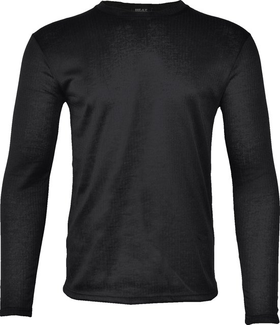 Heat Booster - Thermoshirt heren - met fleece gevoerd - Zwart - XXL
