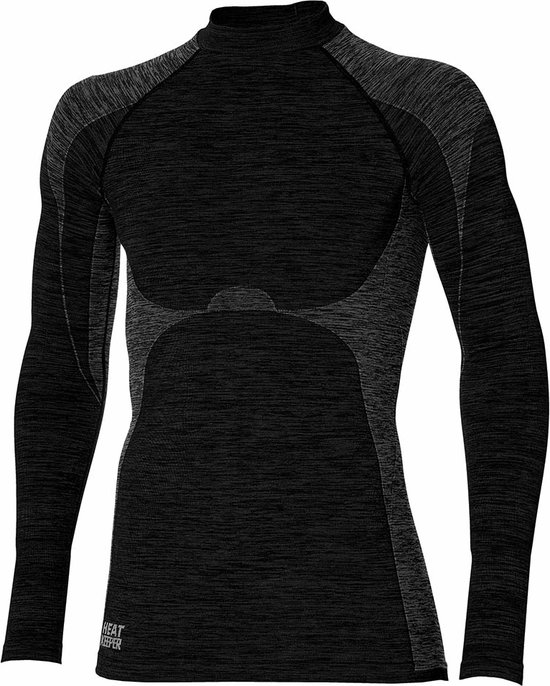 Heatkeeper Heren Thermo Shirt - Zwart Melange, Medium - Zwart Melange - M