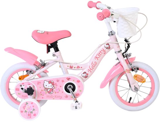 Hello Kitty Kinderfiets - Meisjes - 12 inch - Roze - Twee handremmen van Merkloos