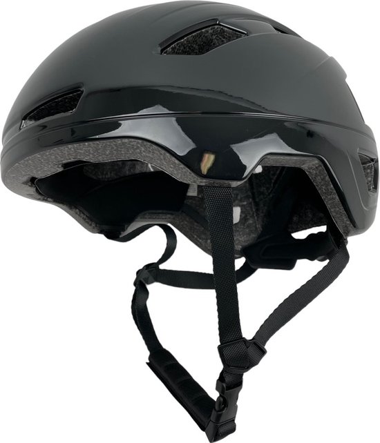 Helm DMP CAB Safety voor speed pedelec / snorfiets met Reflectie NTA-8776 gekeurd - Glans Zwart - Maat M 52-57cm