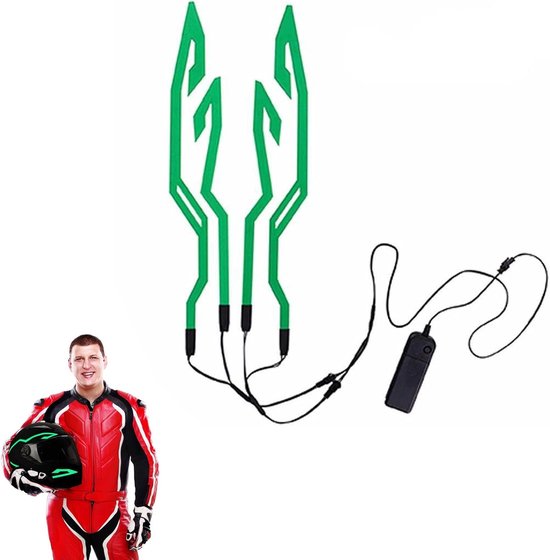 Helm LED Strip - Motorhelm Verlichting - Nachtelijke Zichtbaarheid - Waterdicht PVC Materiaal - 38 cm - Groen