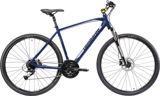 Herenfiets met 24 versnellingen - 28 inch wielmaat - Racefiets - Stadsfiets - Framemaat 51cm - Hydraulische schijfremmen - Wit/blauw van Popal