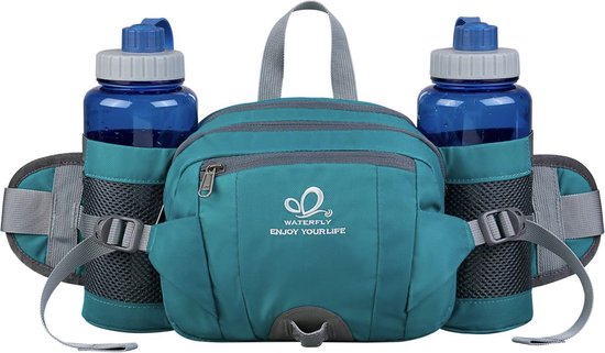 Heuptas voor wandelen, met bidonhouder, hardlooptas, geschikt voor kamperen, klimmen, reizen, fietsen en hondenuitlaten (groen) van Lixada