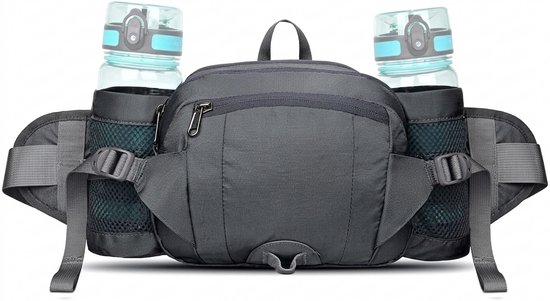 Heuptas voor wandelen met bidonhouder, hardlooptas, waterafstotend nylon, geschikt voor kamperen, fietsen en reizen