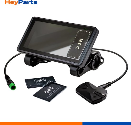 HeyParts H6C Display Fatbike - LCD Scherm voor V20 Fatbike - 5-Pins Connector - Waterdicht - NFC - Snelheids & Batterijweergave