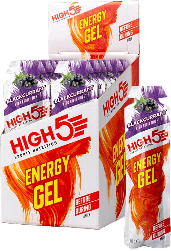 HIGH5 - Isotonic Energygel - Blackcurrant smaak - Energie gel - Isotone Sportgel - Hardlopen & Wielrennen - 20 x 40ml