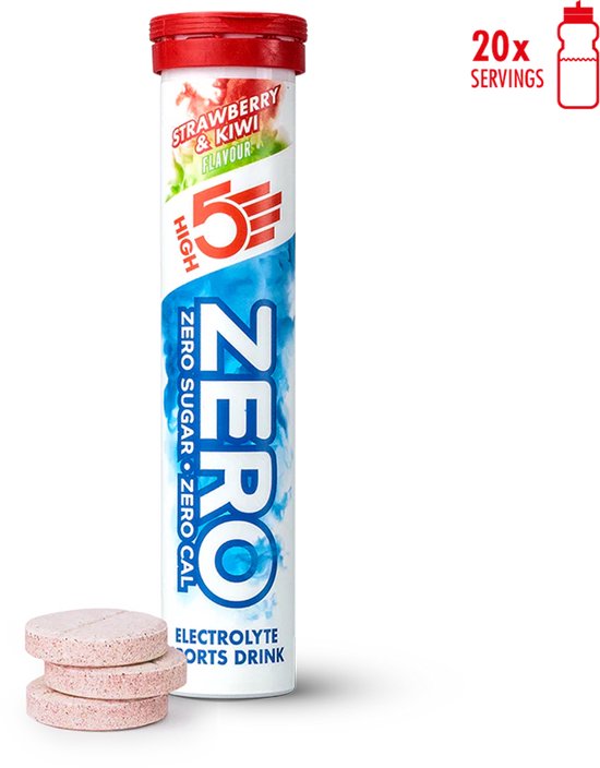HIGH5 - ZERO Elektrolyten - Suikervrije Elektrolyten Bruistabletten - Caloriearm & Verfrissend - Aardbei & Kiwi Smaak - 1x20 Stuks - Voor Sport & Hydratatie van High5