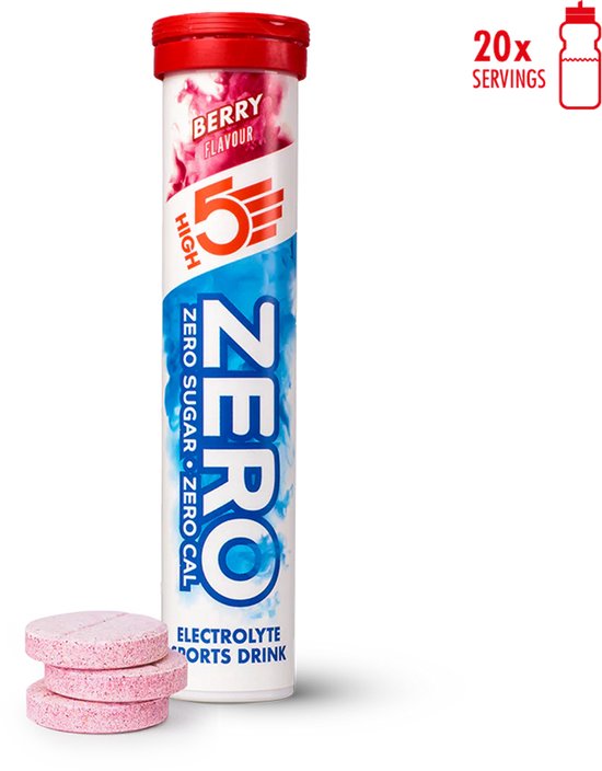 HIGH5 - ZERO Elektrolyten - Suikervrije Elektrolyten Bruistabletten - Caloriearm & Verfrissend - Bessen Smaak - 1x20 Stuks - Voor Sport & Dagelijkse Hydratatie van High5
