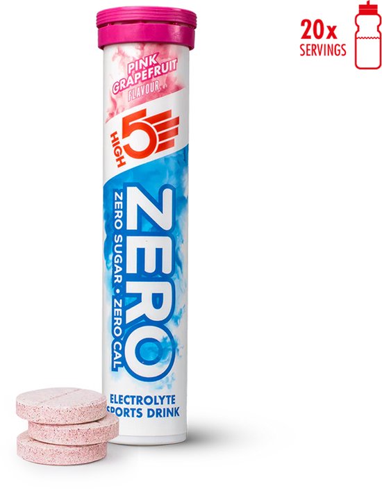 HIGH5 - ZERO Elektrolyten - Suikervrije Elektrolyten Bruistabletten - Caloriearm & Verfrissend - Roze Grapefruit Smaak - 1x20 Stuks - Voor Sport & Dagelijks Gebruik van High5