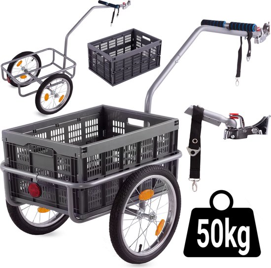 HIGHER - Fietskar bagage - fietsaanhanger - met afneembare transportbox - tot 50 kg van HI