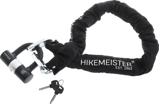 Hikemeister ® ART 4 Kettingslot 120 cm / Fietsslot / Ebike / Fatbike / Scooterslot / Motorslot / Schijfremslot van Hikemeister