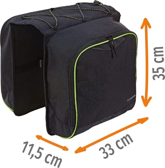 Hikemeister ® Prophete dubbele Fietstas - Geschikt voor o.a elektrische fiets - Fietstassen water afstotend - 20L - Zwart dubbele fietstas van Hikemeister