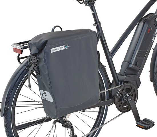 HikeMeister ® Prophete Roll top E bike Luxe waterdichte enkele 20 liter fietstas - zwart - met reflectie veiligheid - 100% Waterdicht met schouderriem van Hikemeister