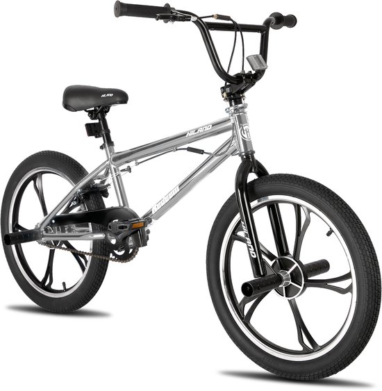 Hiland 20 Inch Freestyle BMX Fiets - 5 Spaken (Mag Wheels) - 360 Graden Rotor - Inclusief 4 Pegs - Jongens & Meisjes (meer dan 7) - Geschikt voor buitenactiviteiten in de lente