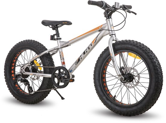 Hiland 20 Inch Kids Fatbike Mountainbike - Voor Jongens & Meisjes - Shimano 7 Versnellingen - Dubbele Schijfremmen - Vanaf 5 Jaar - Geschikt voor buitenactiviteiten in de lente van Merkloos