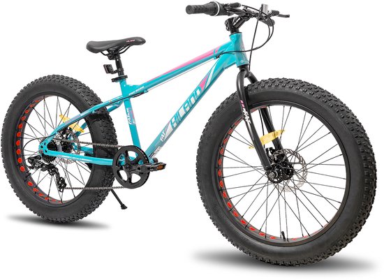 Hiland 20 Inch Kids Fatbike Mountainbike - Voor Jongens & Meisjes - Shimano 7 Versnellingen - Dubbele Schijfremmen - Vanaf 5 Jaar van Hiland