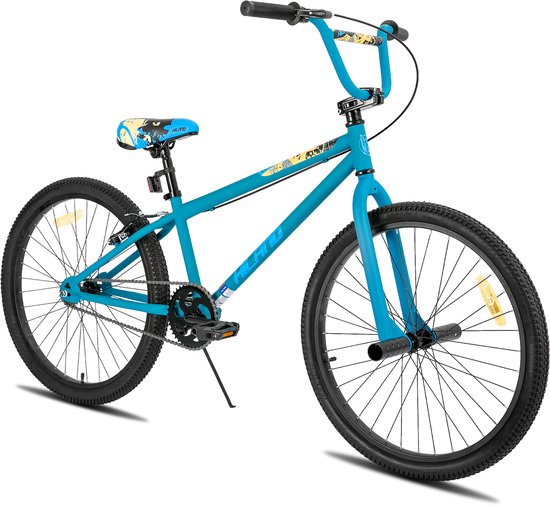 Hiland 24 Inch BMX Fiets - Freestyle voor Tieners & Volwassenen - Inclusief 2 Pegs - Meerdere Kleuren - Geschikt voor buitenactiviteiten in de lente