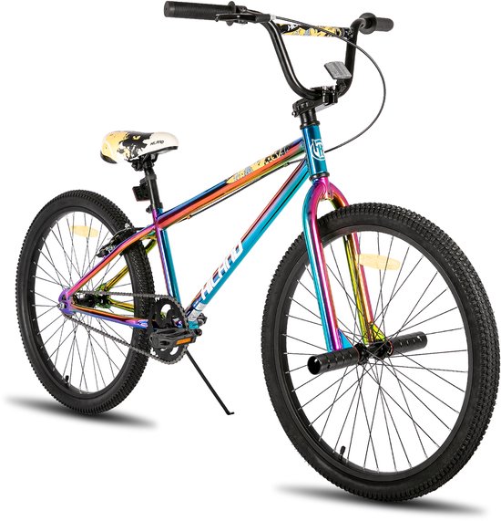 Hiland 24/26 Inch BMX Fiets - Freestyle voor Tieners & Volwassenen - Inclusief 2 Pegs - Meerdere Kleuren van Hiland
