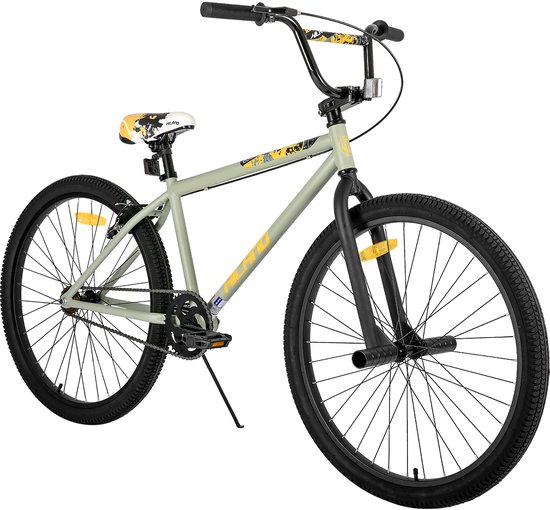 Hiland 24/26 Inch BMX Fiets - Freestyle voor Tieners & Volwassenen - Inclusief 2 Pegs - Meerdere Kleuren van Hiland