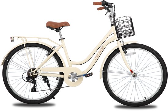Hiland Breeze Dames Commuter Stadsfiets - 26" - 7 Versnellingen - Handrem - Mand - Standaard - Blauw van Merkloos