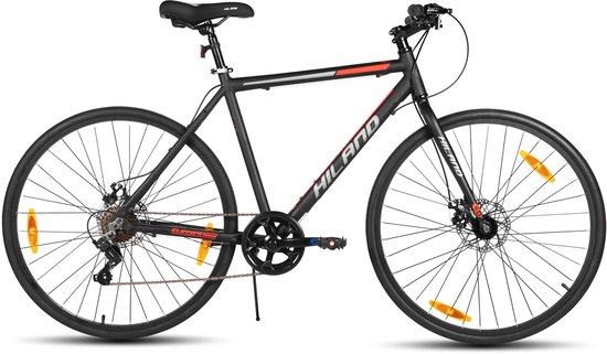 HILAND Clifford Racefiets - 700 x 32C - 7 Versnellingen - Lichtgewicht Aluminium Frame 53cm - Mechanische Schijfremmen - Heren & Dames - Commuter Bike