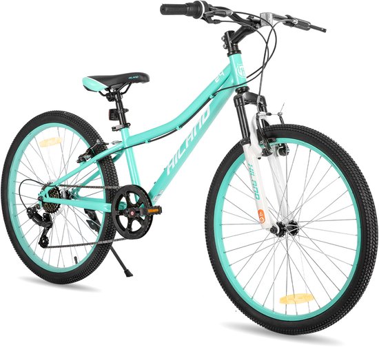 Hiland Climber 2.0 Tiener Forensen Stadsfiets - 24 inch - 7 versnellingen ​​- V-Brake - Groen van Merkloos