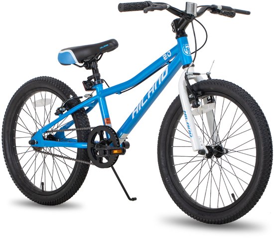 Hiland Climber Tiener Forensen Stadsfiets - 20 inch - Single Speed ​​- V-Brake - Blauw - Geschikt voor buitenactiviteiten in de lente van Hiland