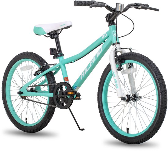 Hiland Climber Tiener Forensen Stadsfiets - 20 inch - Single Speed ​​- V-Brake - Groen - Geschikt voor buitenactiviteiten in de lente van Hiland