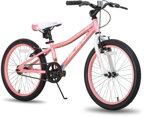 Hiland Climber Youth Commuter City Bike - 20 inch - Single Speed ​​- V-Brake - Roze van Hiland