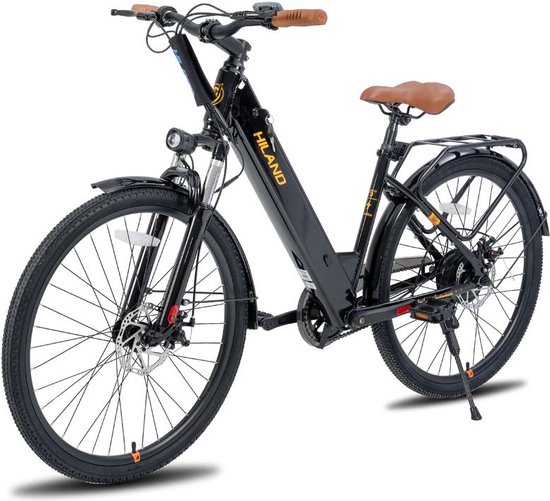 Hiland E-Bike Elektrische Fiets 26 inch - 250W - 7.8Ah - zwart EHD803 van Merkloos