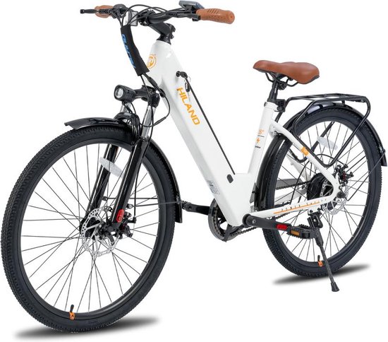 Hiland EHD803 - E Bike - Elektrische Fiets - 250W - 26 Inch - 7.8Ah - Wit van Merkloos