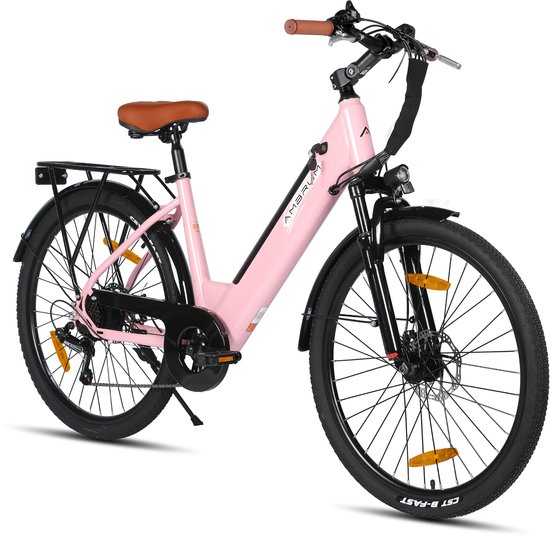 HILAND Elektrische Stadsfiets - 26 inch - E-bike - 250W Motor - 36V 7.8Ah Accu - 12 Versnellingen - Schijfremmen - Uniseks van Hiland