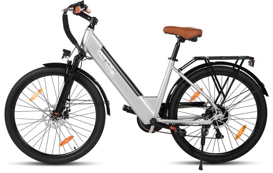 HILAND Elektrische Stadsfiets - 26 inch - E-bike - 250W Motor - 36V 7.8Ah Accu - 9 Versnellingen - Schijfremmen - Uniseks van Hiland