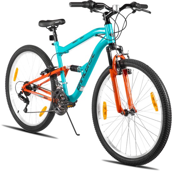 HILAND Full Suspension Mountainbike - 26 inch - MTB - 18 Versnellingen - Schijfremmen - Heren & Dames - Volwassenen van Hiland