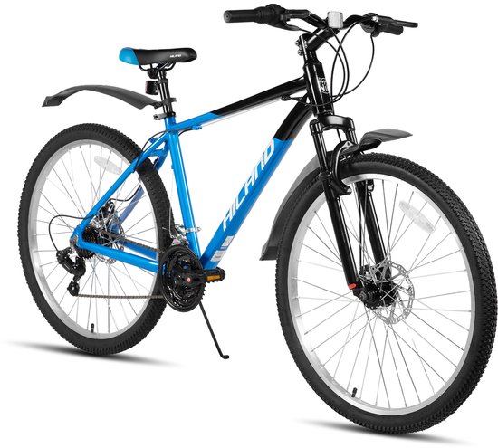 HILAND Mountainbike - 26 Inch - 18 Versnellingen - Mechanische Schijfremmen - Verende Voorvork - MTB voor Heren & Dames van Hiland