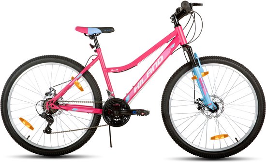 HILAND Mountainbike 26 inch - Dames MTB - 18 Versnellingen - Lage instap - Dubbele schijfremmen van Hiland
