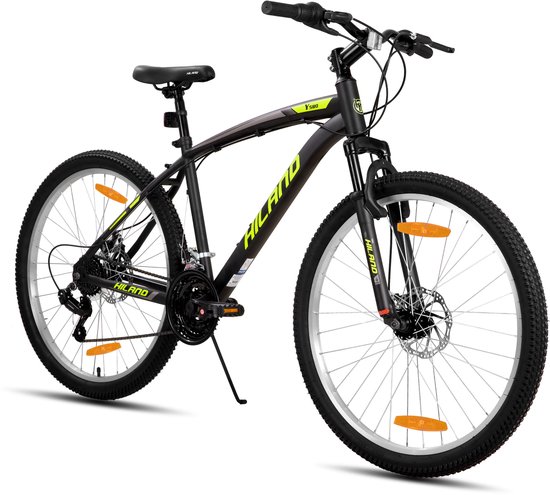 HILAND Ridge Mountainbike - 26 Inch - 18 Versnellingen - Robuust Stalen Frame - Dubbele Schijfremmen - MTB voor Heren & Dames van Hiland
