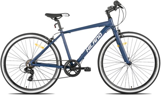 Hiland Stadsfiets en Hybride Fiets - 28 Inch (700C) - 7 Speed - Unisex Fiets voor Woon-werkverkeer