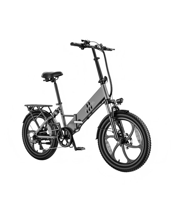Hillmiles Mile 2 Elektrische Fiets - 20*3.0" Banden - 250W Motor 250W - 36V13Ah Batterij - Shimano 7 versnellingen -55-60km Bereik - Grijs van Merkloos