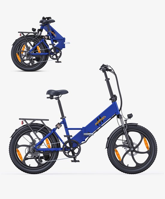 Hillmiles Mile 2 Elektrische fiets - Actieradius 60km - Verwijderbare batterij 36V13Ah - Motor 250W - Shimano 7 versnellingen - 20 Inch opvouwbare City Commuter E-Bike - Blauw van Hillmiles