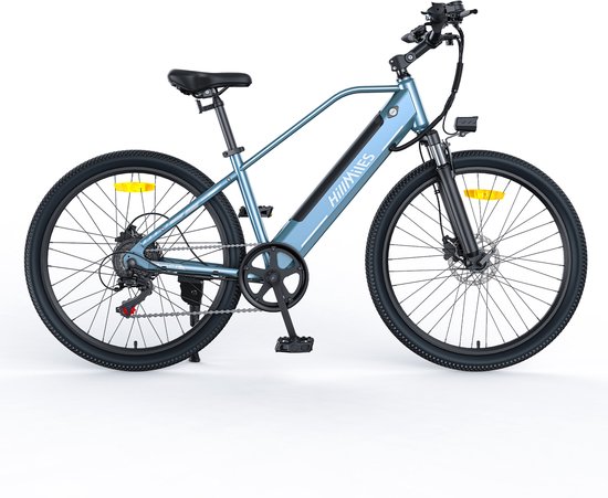 HillMiles MileTrail 1 Elektrische mountainbike voor volwassenen, 250W motor, snelheidssensor, 36V 13Ah accu, 26 inch wielen, voorvorkvering, maximale ondersteuningssnelheid 25 km/h, schijfremmen, Blauw
