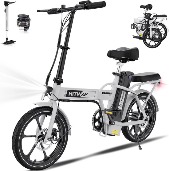 Hitway BK5S Elektrische fiets - opvouwbaar ebike 16 inch - 36V 10.4Ah - 250W van Merkloos