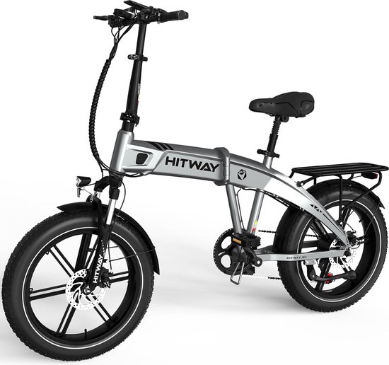 Hitway Elektrische Fiets BK36 - 20*4.0 Inch Fat Tire City Commuter EBike met Afneembare 48V 10.4Ah Lithium Batterij - Opvouwbaar Mountain E-Bike met 250W Motor - 7 Versnellingen - IP54 Waterdicht van Hitway