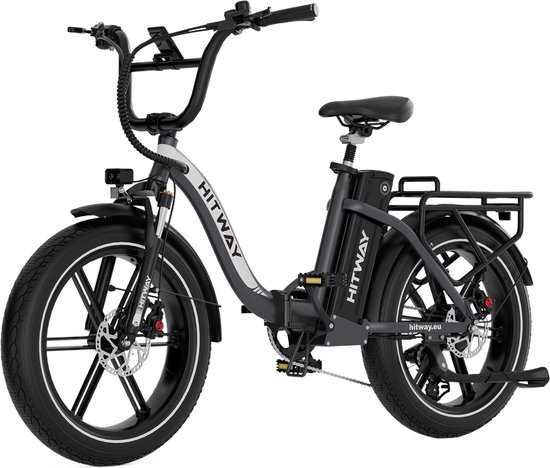 Hitway Elektrische Fiets BK6S Plus - 20*4.0 Inch Fat Tire City Commuter EBike met Afneembare 48V 25 Ah Lithium Batterij - Opvouwbaar Mountain E-Bike met 250W Motor - 7 Versnellingen - IP54 Waterdicht van Hitway