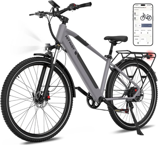 Hitway Elektrische Fiets BK7S Plus - 29 Inch City Commuter EBike met Afneembare 36V 12.8Ah Lithium Batterij - Mountain E-Bike met 250W Motor - 7 Versnellingen - IP54 Waterdicht - Elektrische Fietsen