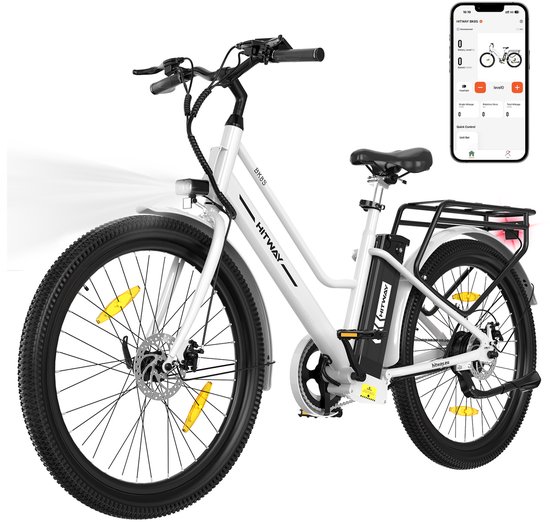 Hitway Elektrische Fiets BK8SL - Trendy 27.5 Inch City Commuter EBike met Afneembare 36V 13Ah Lithium Batterij - Mountain E-Bike met 250W Motor - Damesfiets met App Bediening - IP54 Waterdicht