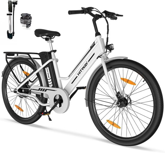 Hitway Elektrische Fiets BK8SP - Trendy 26 Inch City Commuter EBike met Afneembare 36V 10.4Ah Lithium Batterij - E-Bike met 250W Motor - Damesfiets - IP54 Waterdicht van Hitway